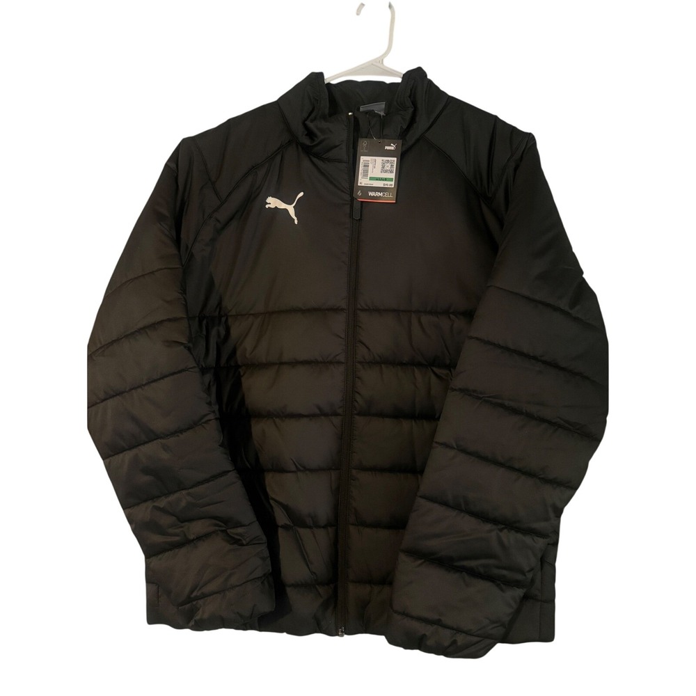 Puma Men's teamLIGA Padded Jacket Black Full Zip WarmCell Winter Coat NWT Large